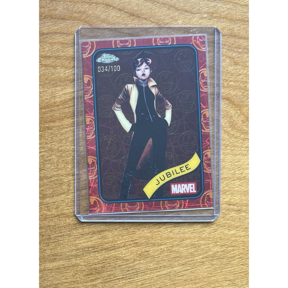 2025 Topps Chrome Marvel Jubilee #131 Red & Gold Lazer Iron Man‎ 034/100 Card